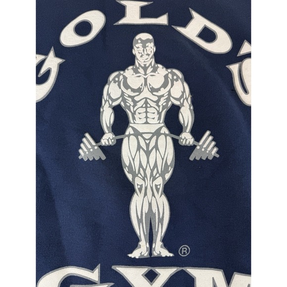 Vtg Gold's Gym Sweatshirt Blue Puff Ink Bodybuilder Capitol Hill Washington DC - Picture 5 of 16